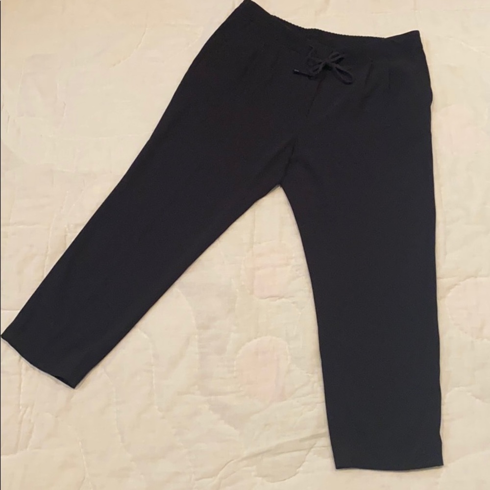 Black Zip Elastic Back Drawstring Pant - image 1